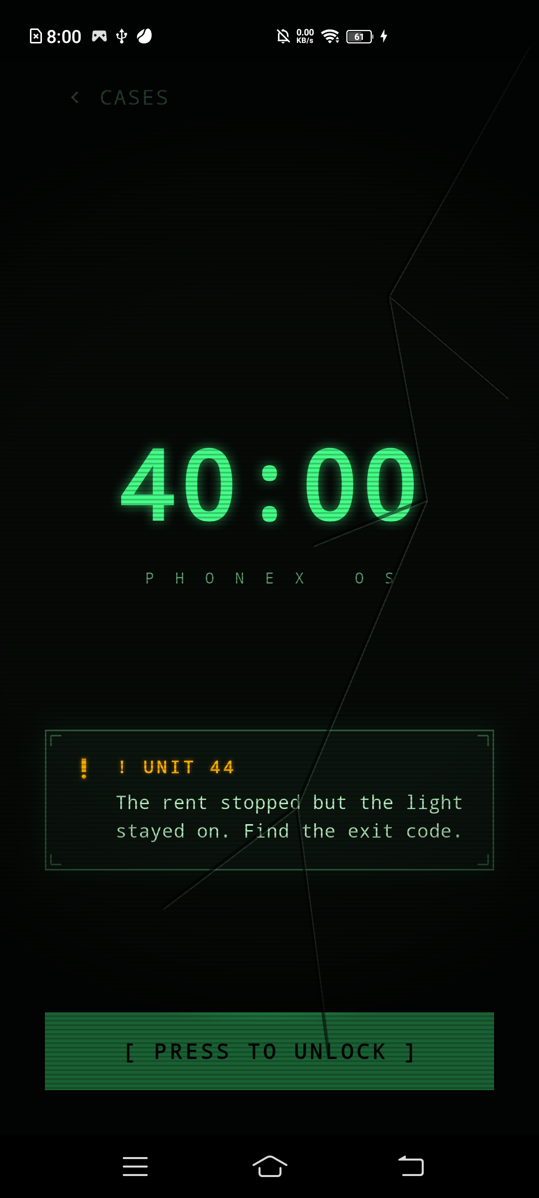 The Phone Escape lock screen