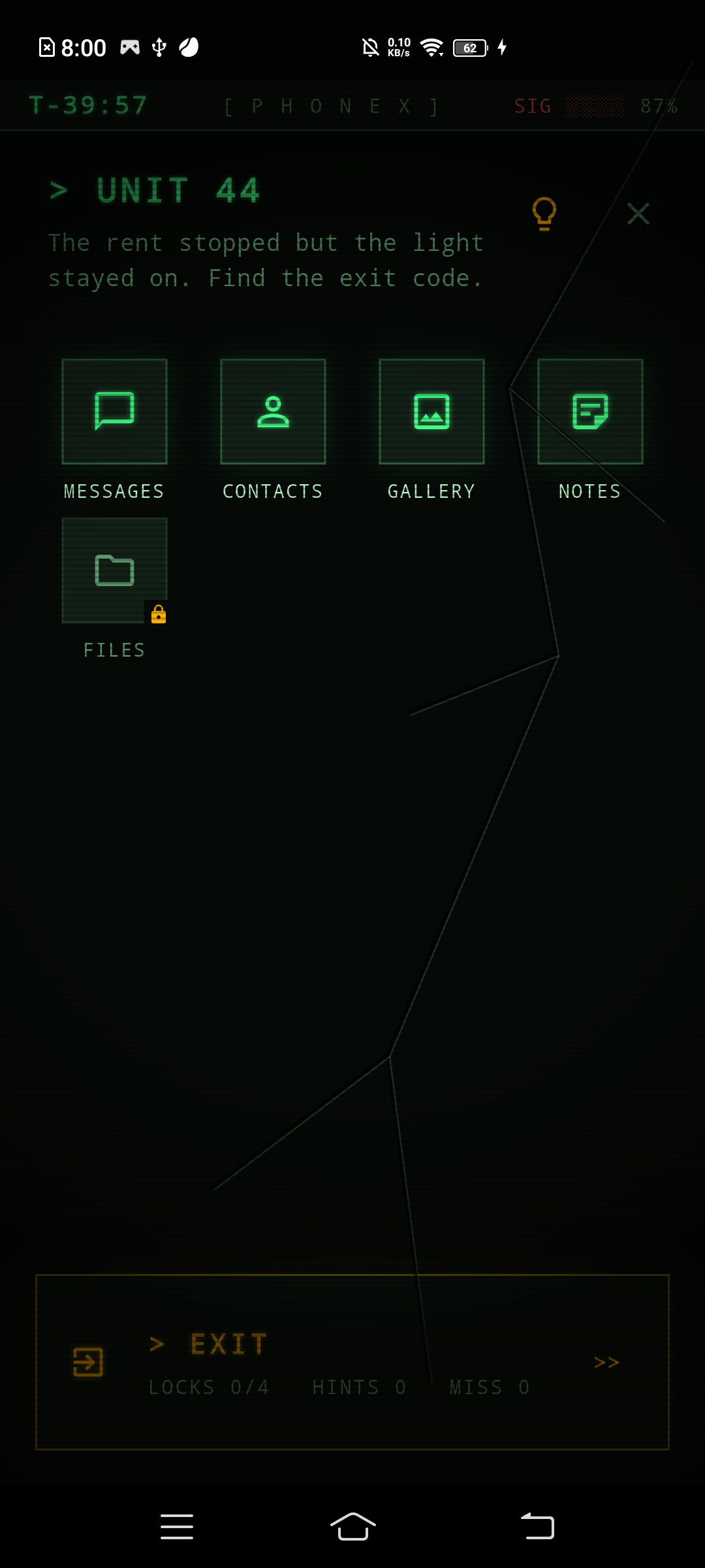 Home screen